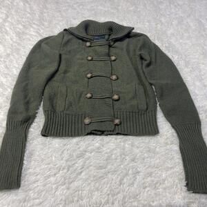 American Eagle Sweater Womens L Shawl Collar Button Cardigan Wool Blend Cozy